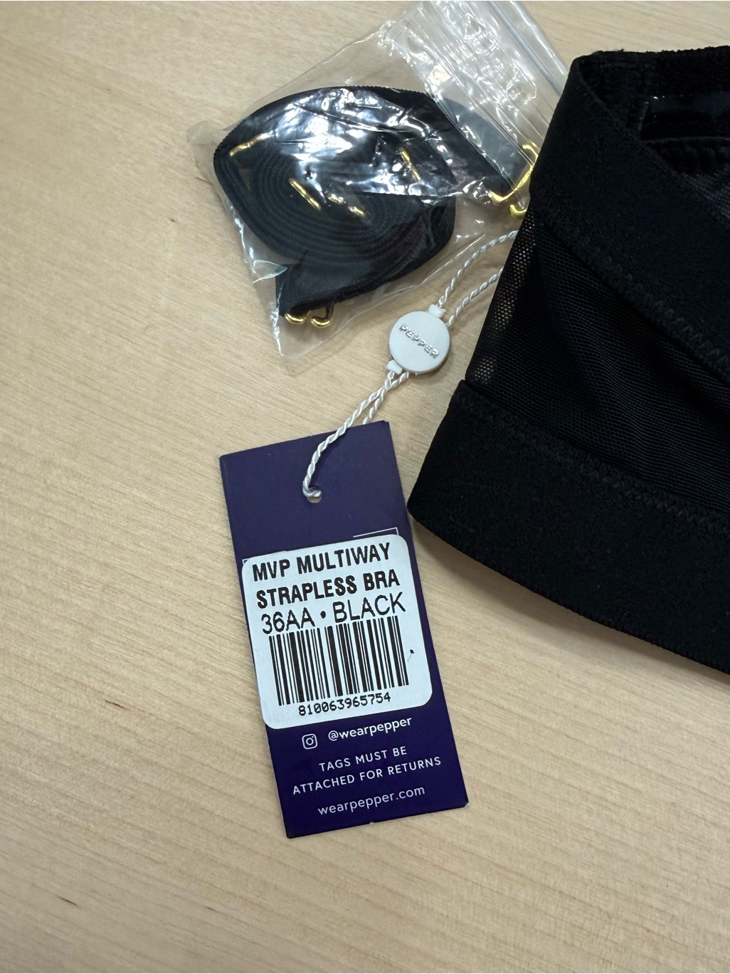 Pepper Mvp Multiway Strapless Bra 36aa In Black — image 7 of 7